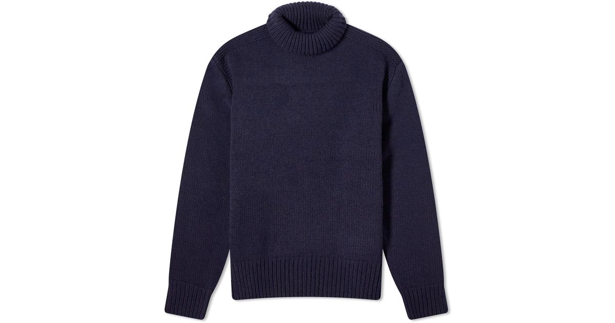 Polo Ralph Lauren Wool Cashmere Turtle Neck Jumper In Blue For Men Lyst