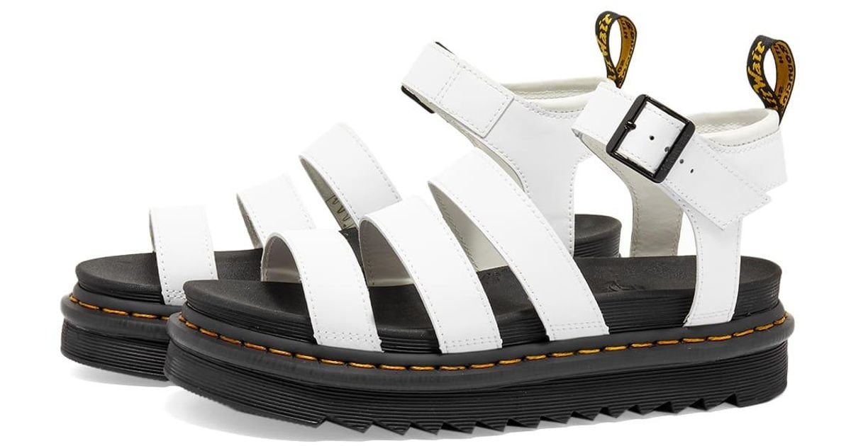 Dr. Martens Leather Blaire 3 Strap Sandal in White Lyst UK