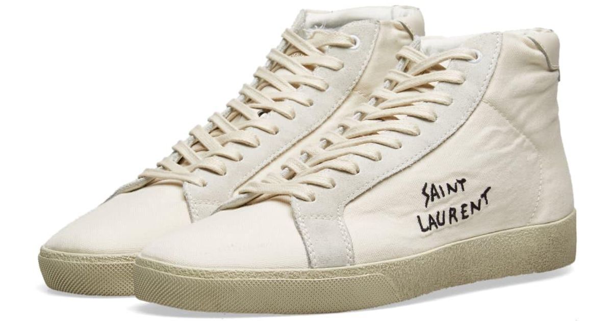 saint laurent sl06 court canvas signature sneaker