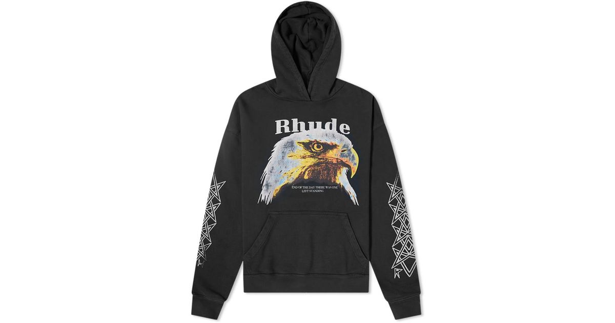 Rhude Bald Eagle Hoodie in Black for Men Lyst