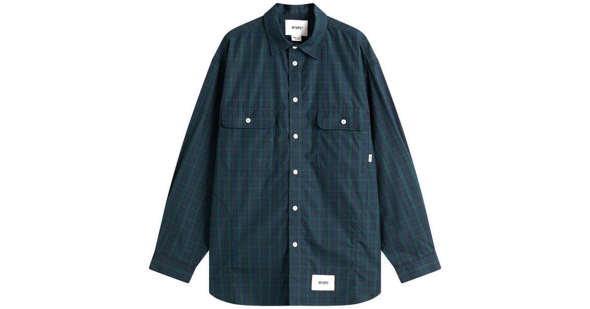 WTAPS Broadcloth Watch Check Shirt in Blue for Men | Lyst