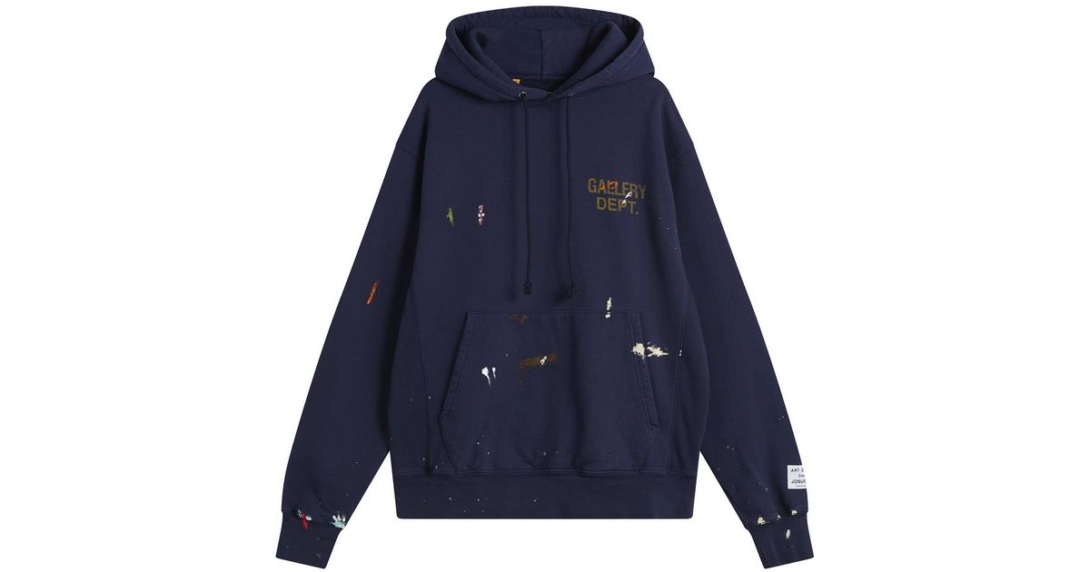 Gd Blue Rag GALLERY DEPT. Gd Paint Logo Hoodie in Blue for Men | Lyst