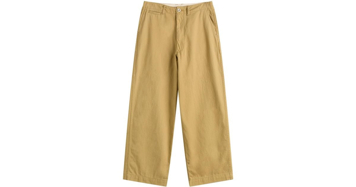 Beams Boy Wide Chino Pants in Natural | Lyst UK