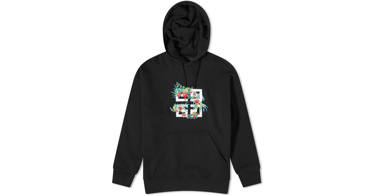 GIVENCHY FLORAL funghi EMBROIDERED HOODIE