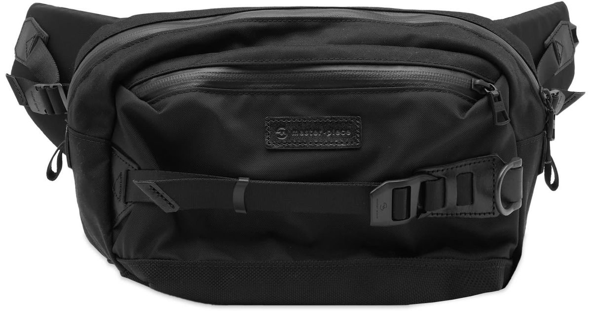 master-piece Potential Leather Trim Waist Bag in Black | Lyst