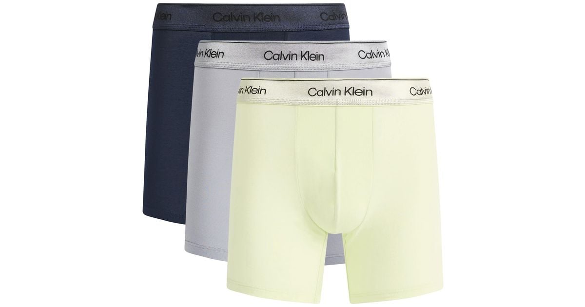 Calvin Klein Icon Cotton Stretch Shine Boxer Brief in Blue for Men | Lyst