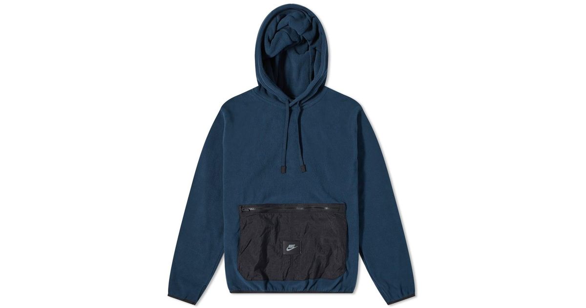 Nike Utility Polar Fleece Popover Hoody in Blue for Men | Lyst UK