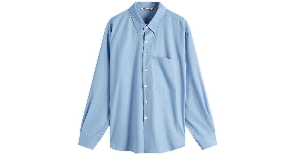 AURALEE Washed Finx Twill Big Shirt in Blue for Men | Lyst