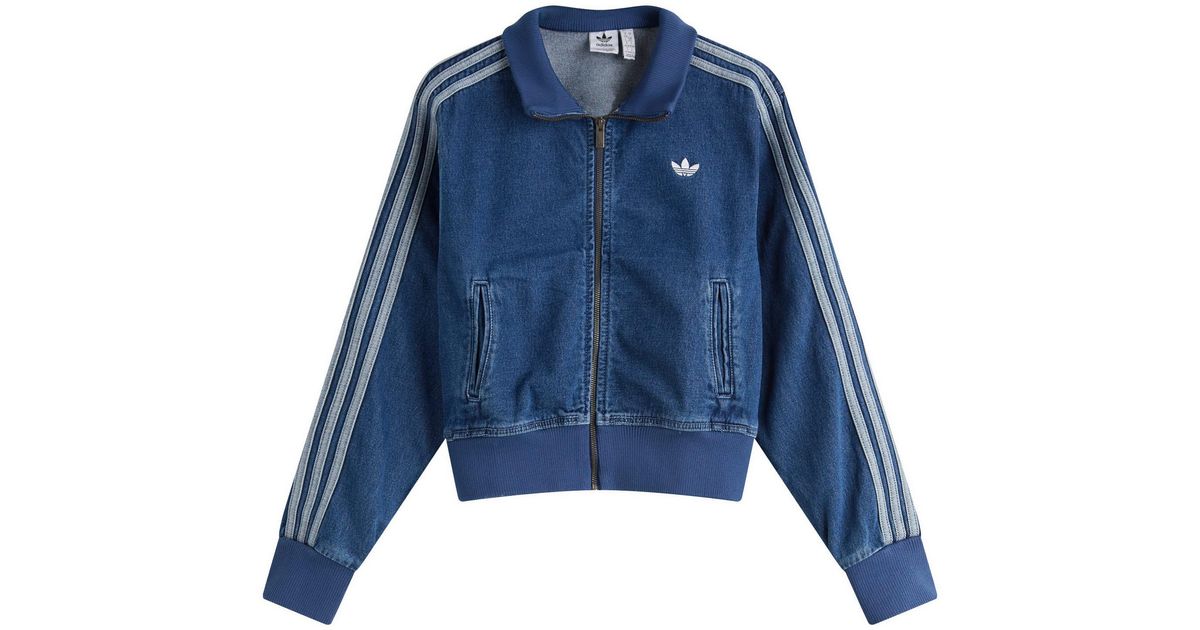 adidas Adicolor Denim Track Top in Blue | Lyst Canada