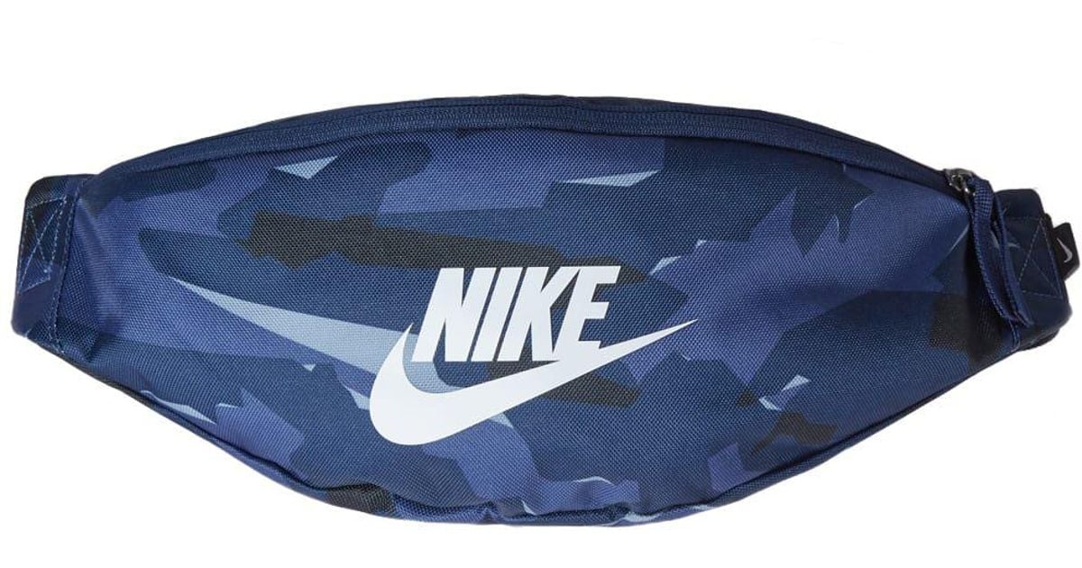 Nike camo bum bag in blue hotsell