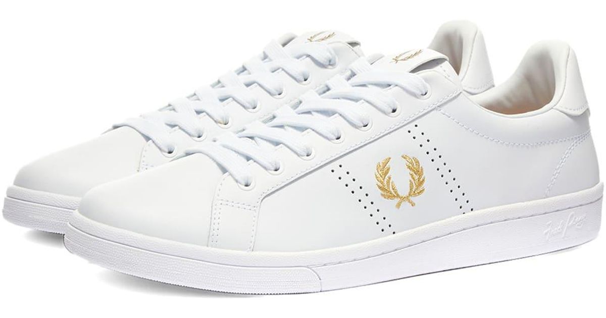 Fred Perry B721 Leather Sneakers in White for Men | Lyst Canada