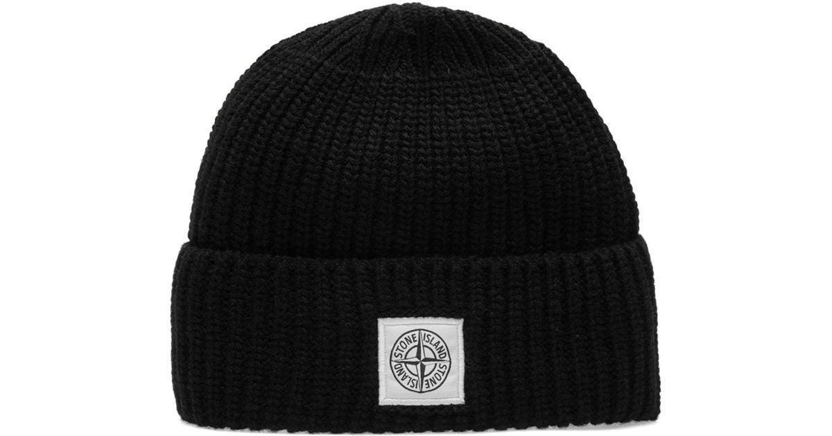 stone island beanie black