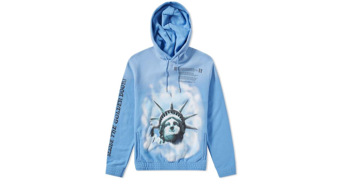 Off-White c/o Virgil Abloh Statue Of Liberty Hoodie in Blue for Men | Lyst