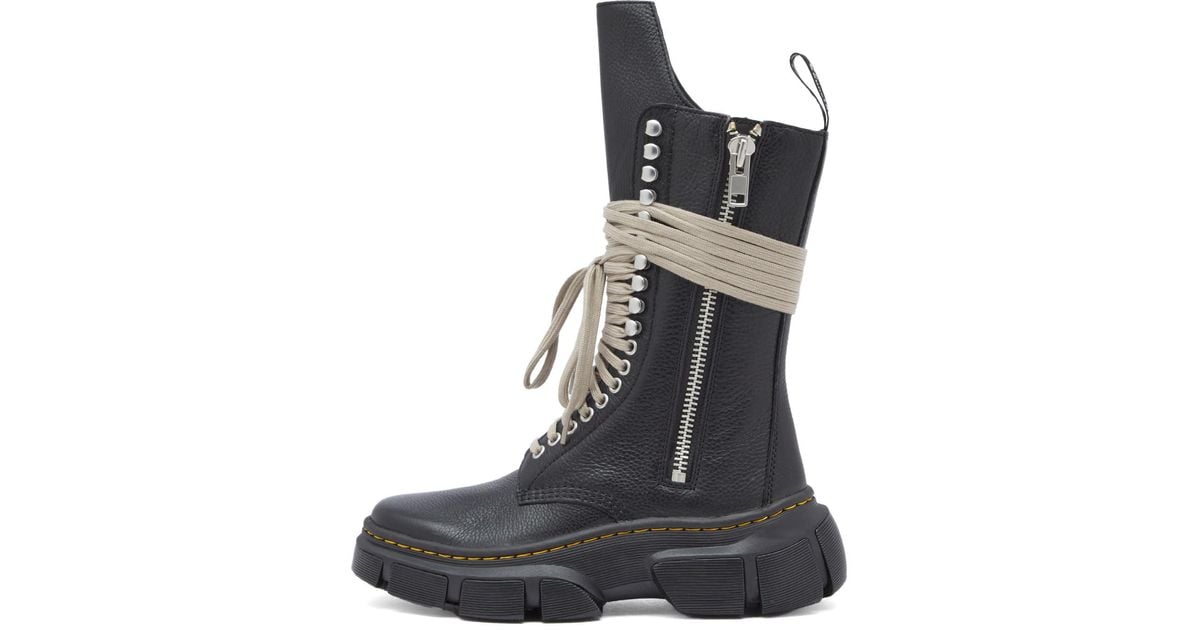 Rick Owens X Dr. Martens 1918 Dmxl Calf Length Boot in Black | Lyst