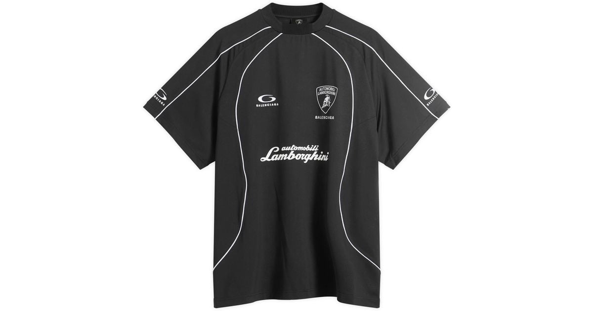 Balenciaga Automobili Lamborghini Soccer T-Shirt in Black