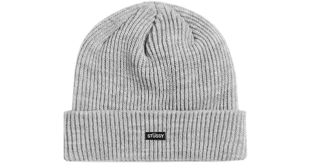 grey stussy beanie