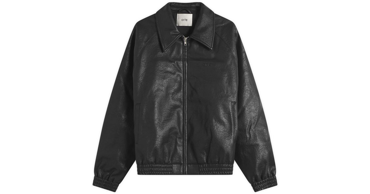 Arte' Basic Leather Jacket in Black for Men | Lyst