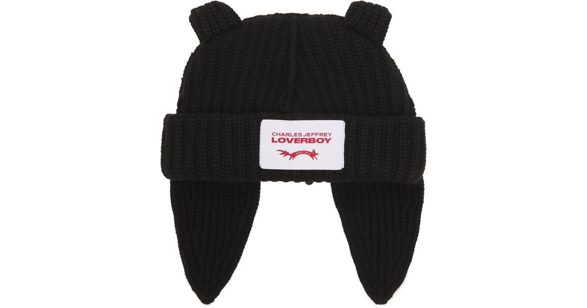 Charles Jeffrey Chunky Rabbit Beanie in Black | Lyst