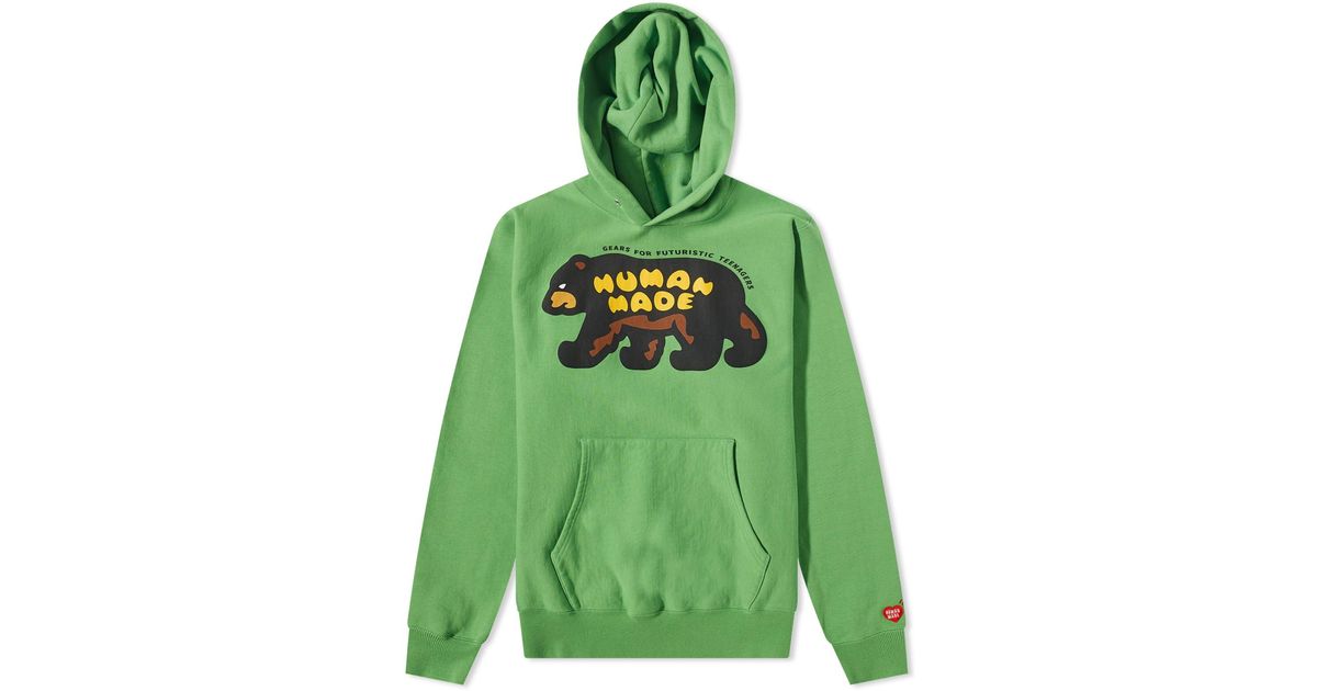 Human Made Bear Popover Hoodie in Green for Men Lyst