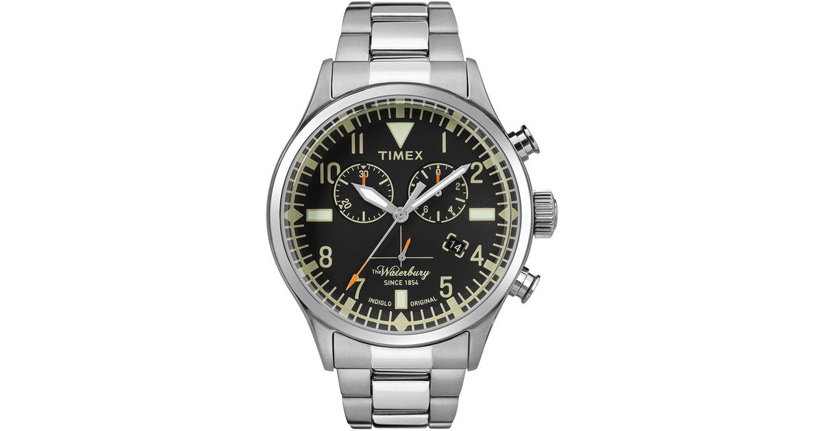 Timex Metallic Heritage Waterbury Chronograph Bracelet Watch For Men Timex Metallic Heritage Waterbury Chronograph Bracelet Watch For Men