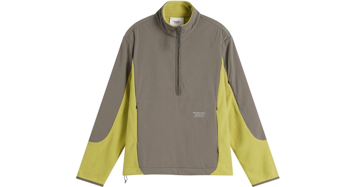 Normal Zip Pas Normal Studios Off-Race Light Half-Zip Fleece in Green for Men | Lyst