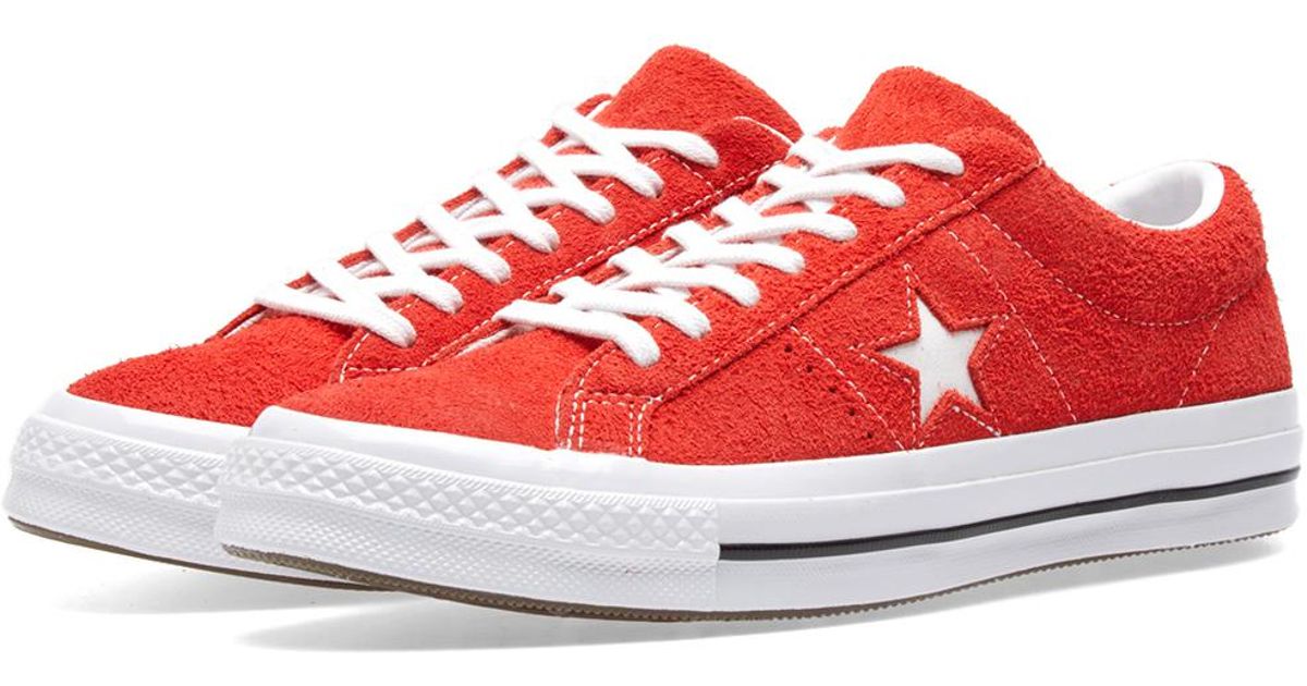 red suede one star converse