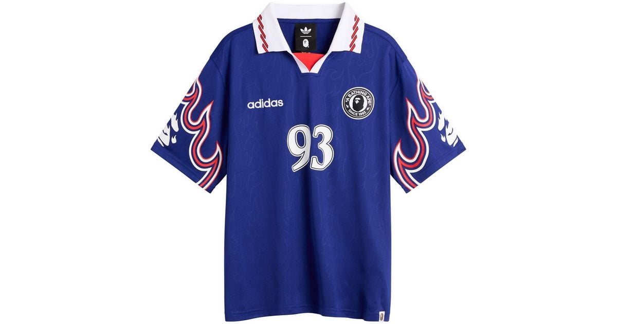 adidas X A Bathing Ape Football Flame Jersey in Blue for Men | Lyst