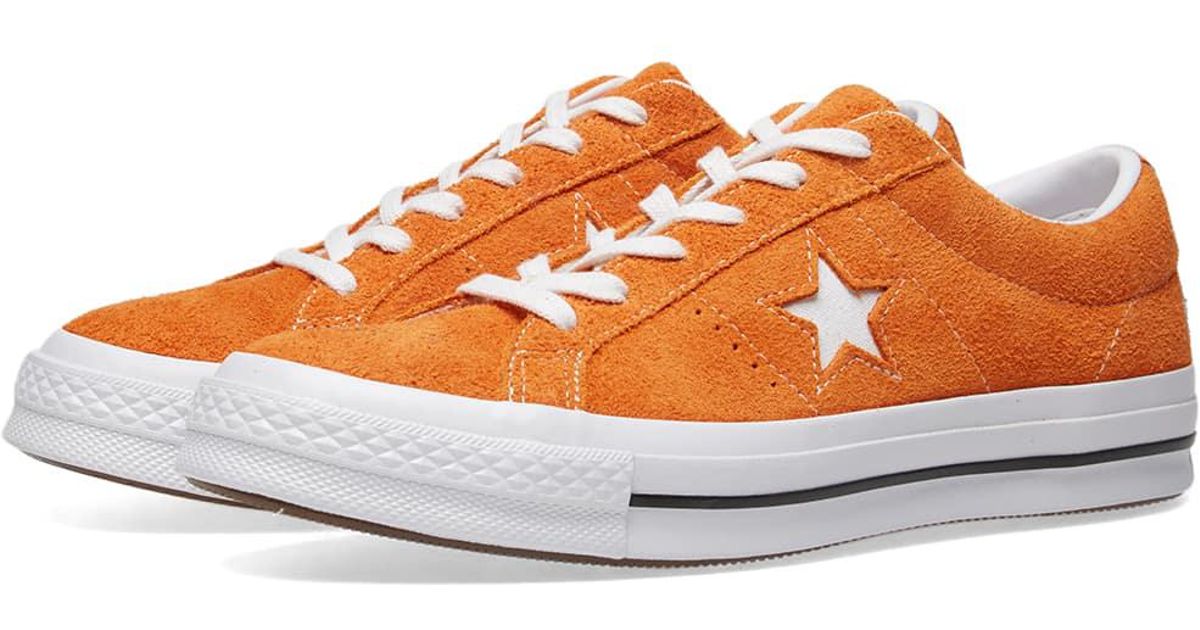 Converse One Star Mandarin Suede Trainers in Orange for Men | Lyst