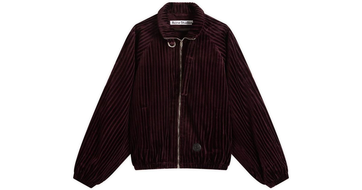Acne Studios Otrake Jumbo Cord Bomber Jacket in Purple for Men | Lyst