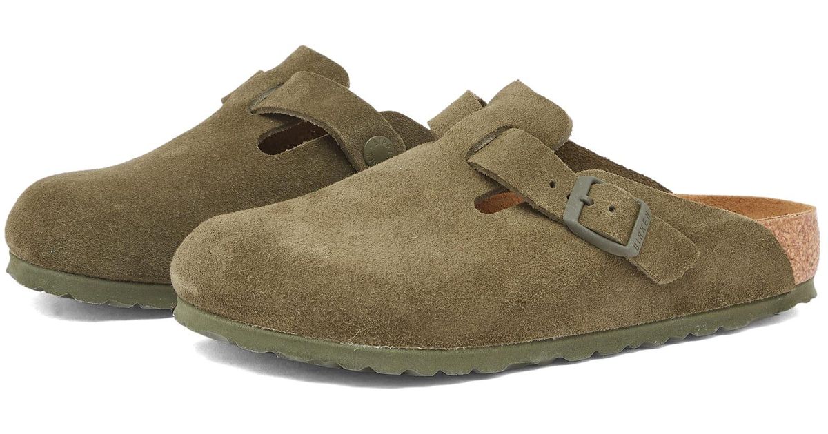 Birkenstock Boston Suede Clog Thyme in Green for Men Lyst Canada