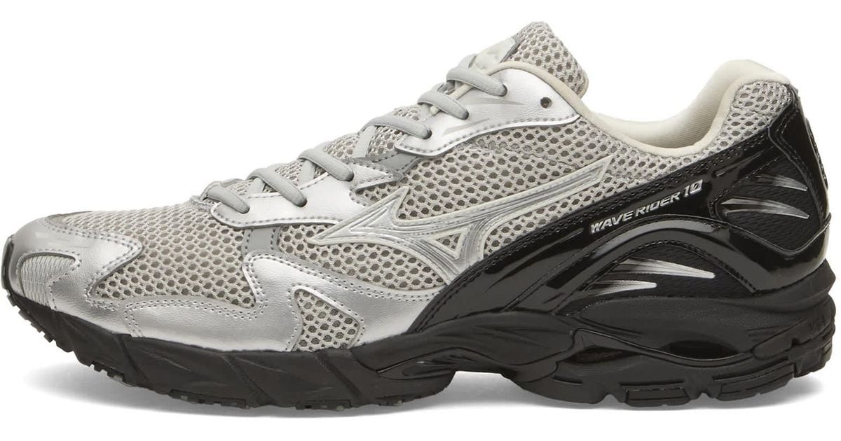 Mesh Rider Logo Mizuno Wave Rider 10 Sneakers in White for Men | Lyst