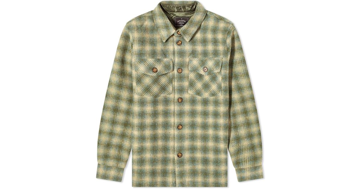 Portuguese Flannel Waffle Overshirt in Green for Men | Lyst