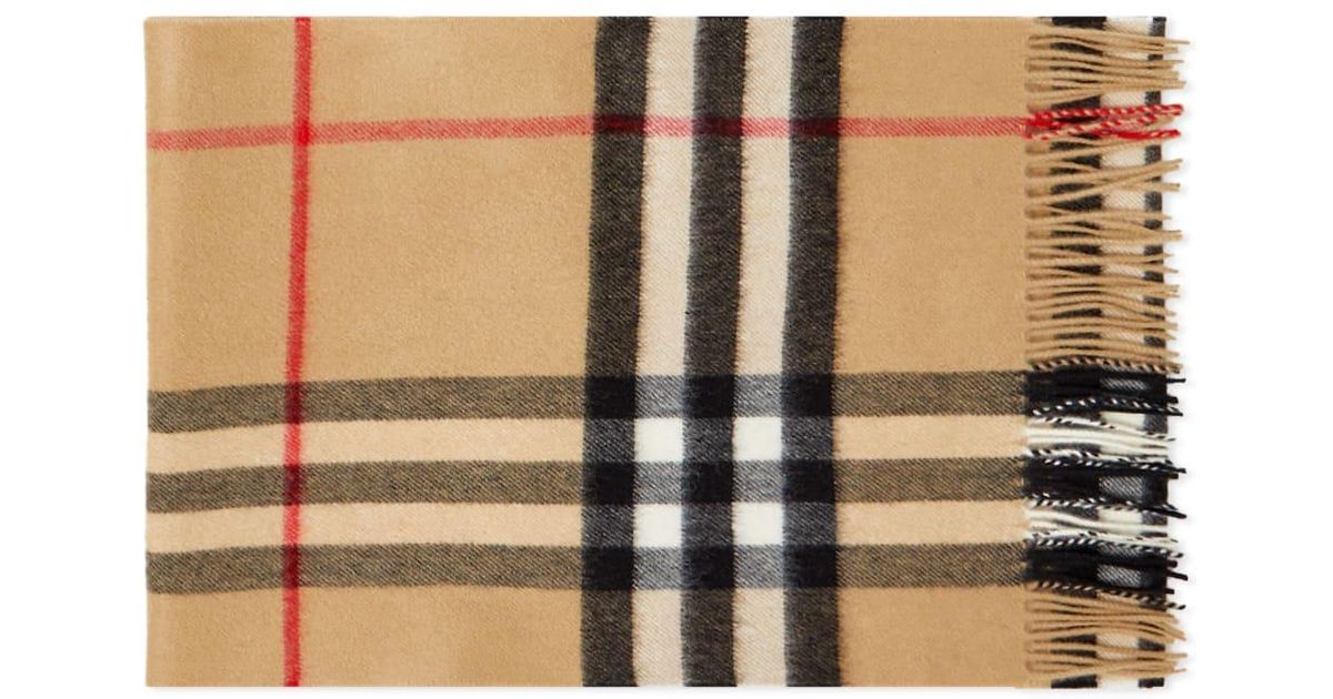 Burberry Cashmere Giant Checked Scarf | Lyst