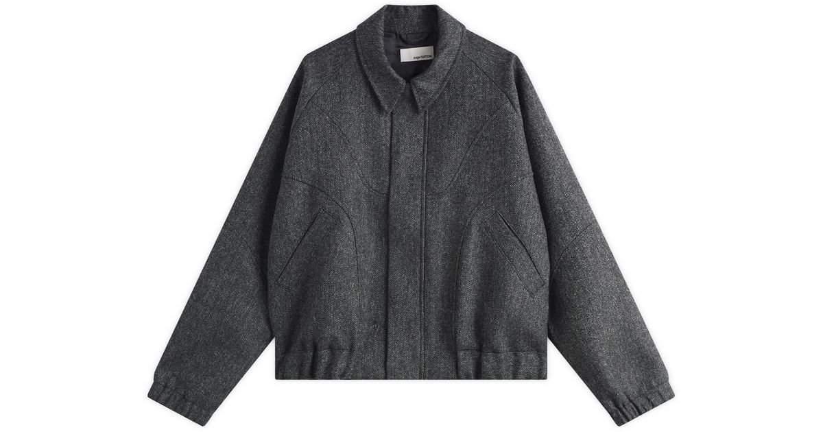 N*様 Sage Nation Jiji Wool Jacket SAGE NATION Wool Jiji Jacket in Gray for Men | Lyst