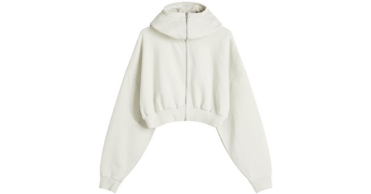 Entire studios Cropped Full Zip Hoodie in White | Lyst UK