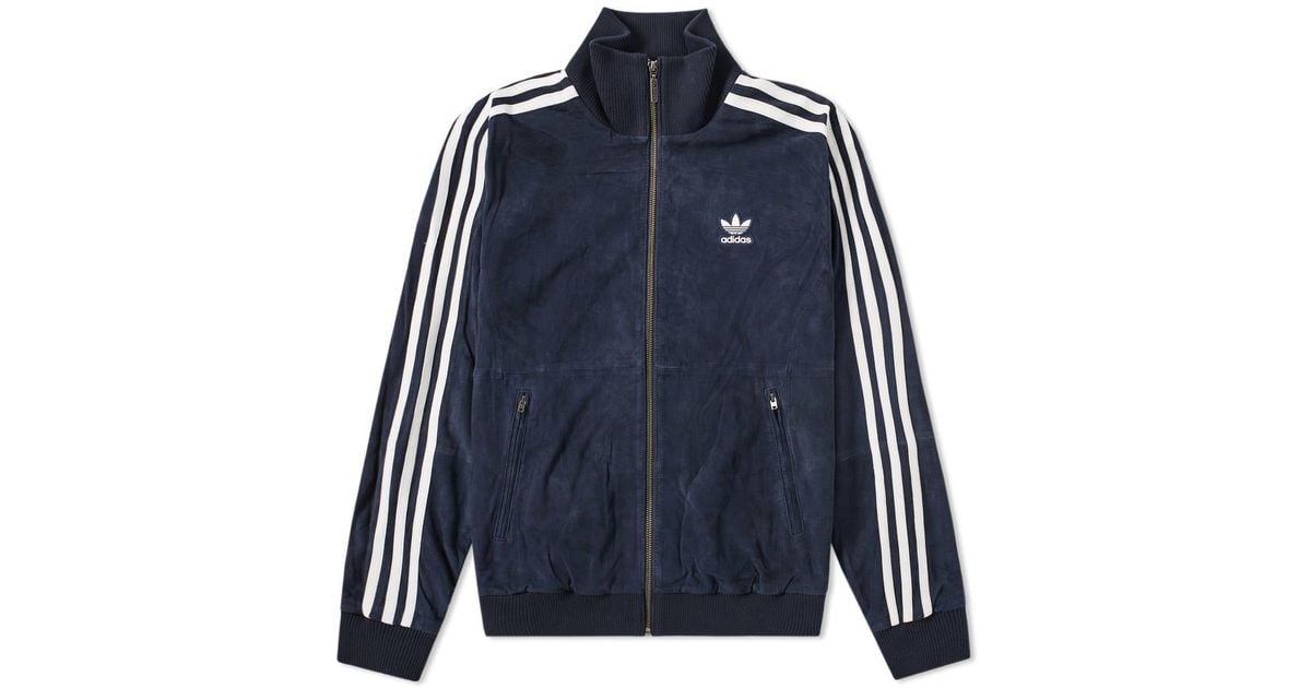 adidas Suede Track Track Top in Blue 