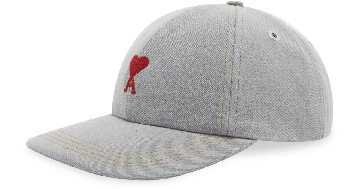 AMI PARIS SMALL A CANVAS CAP グレー Ami Paris Small A Heart Cap in Gray for Men | Lyst