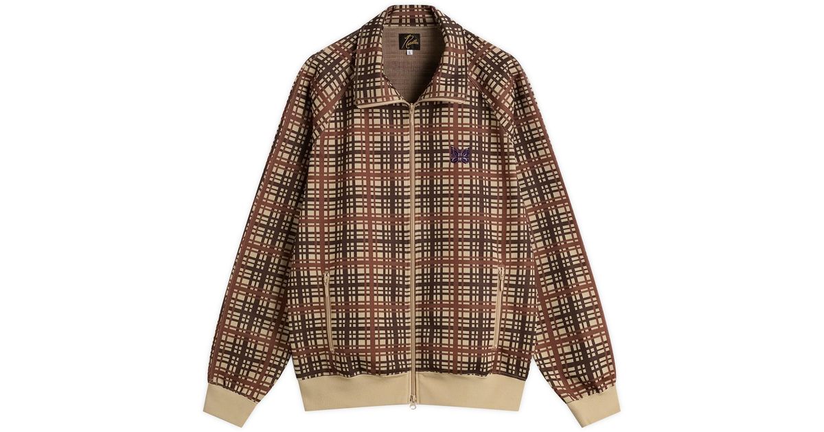 Needles Poly Jacquard Track Jacket in Brown for Men | Lyst