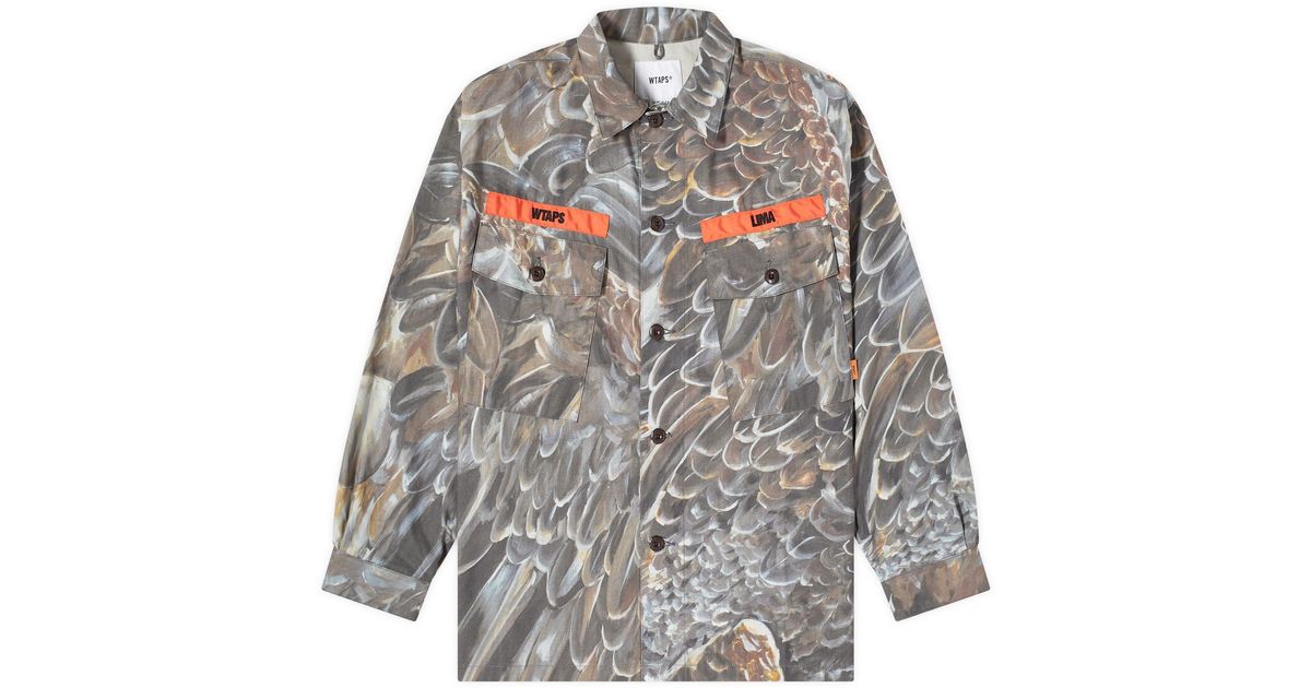 ジャケット・アウター WTAPS SKIT SHIRT WTAPS Men's 14 Printed Shirt Jacket in Black WTAPS