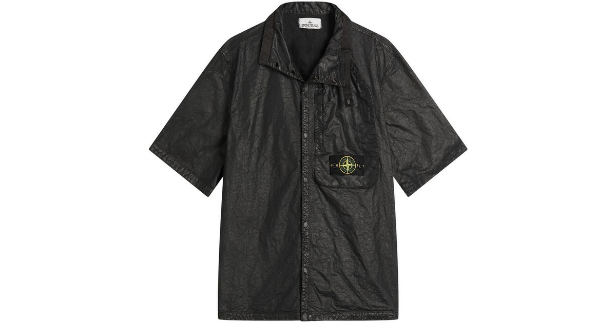 Stone Island Organic Nylon Panama-Tc Short Sleeve Shirt in