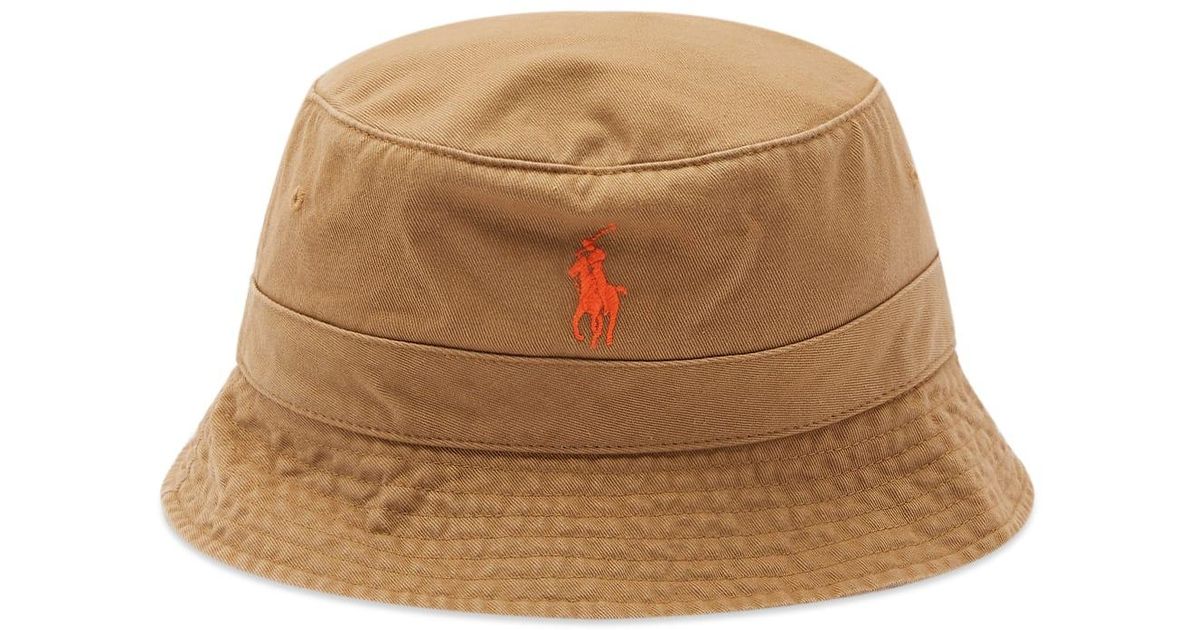 Polo Ralph Lauren Bucket Hat in Brown for Men | Lyst