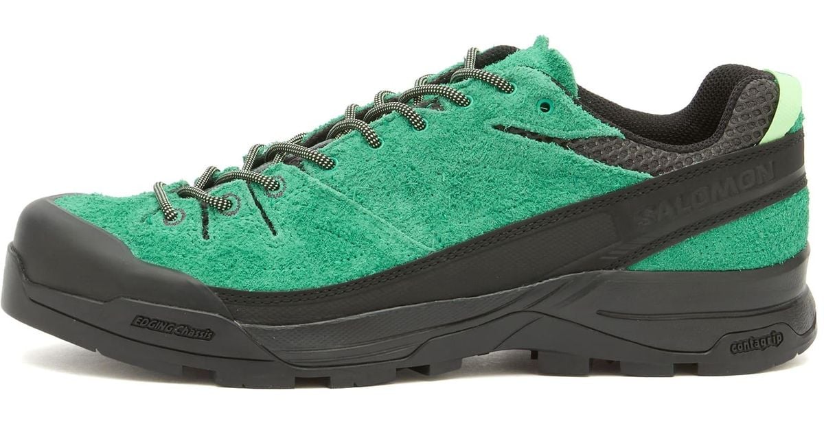 Salomon X-Alp Suede Trainers - Black / Parakeet / Patina Green