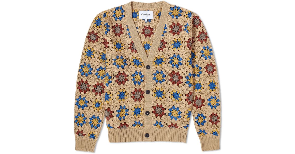Corridor NYC Hand Crochet Pima Cardigan in Brown for Men | Lyst