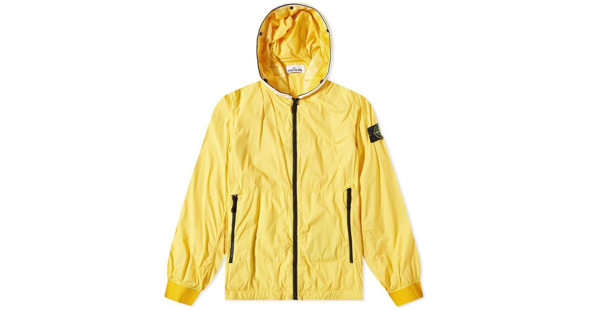 Stone Island Synthetic Nylon-tc Hooded Jacket in Yellow for Men | Lyst UK