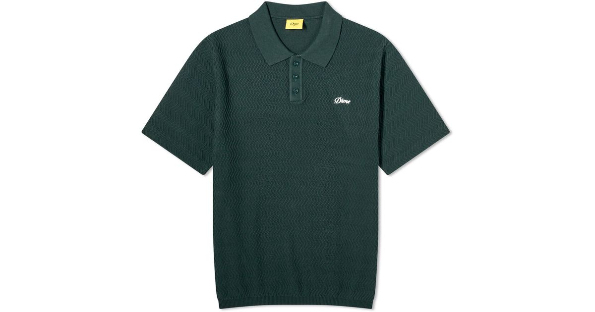 Dime Wave Cable Knit Polo Shirt in Green for Men | Lyst Dime Wave Cable Knit Polo Shirt in Green for Men | Lyst