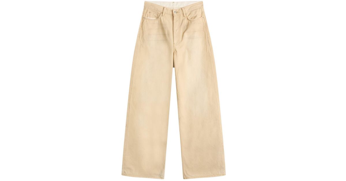 Acne Studios 1981 U Traffic Sand Wash Loose Fit Jeans in Natural 