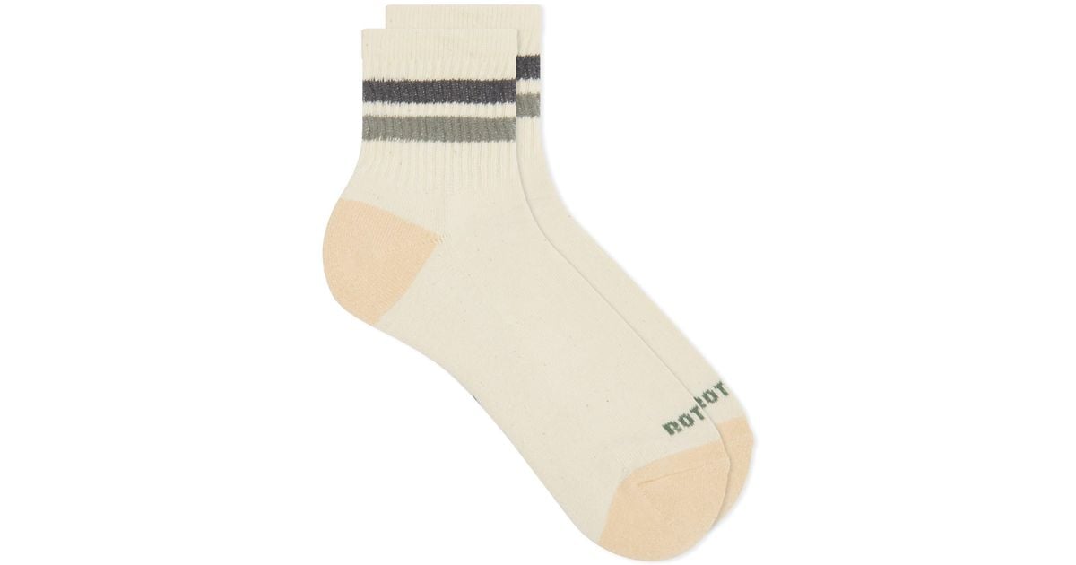Rototo RoToTo Retro Athletic Ankle Sock in Natural | Lyst