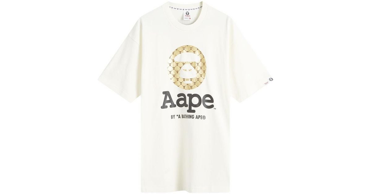 Aape By A Bathing Ape Aape Monogram Moonface T-Shirt in White for 