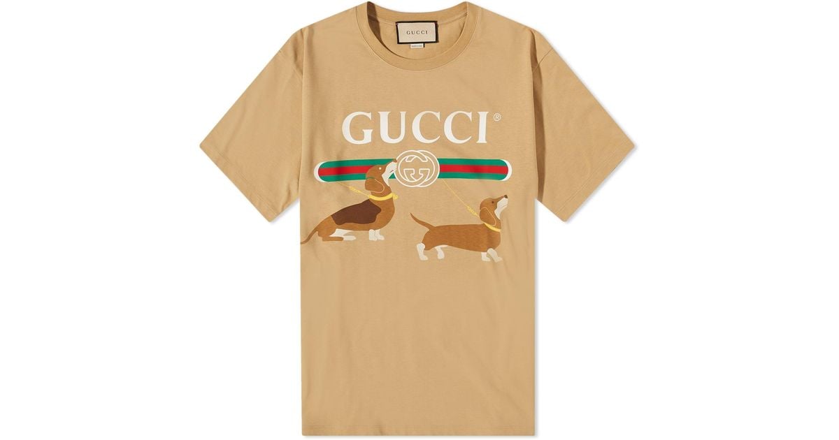 Gucci Dog T-shirt in Natural for Men | Lyst
