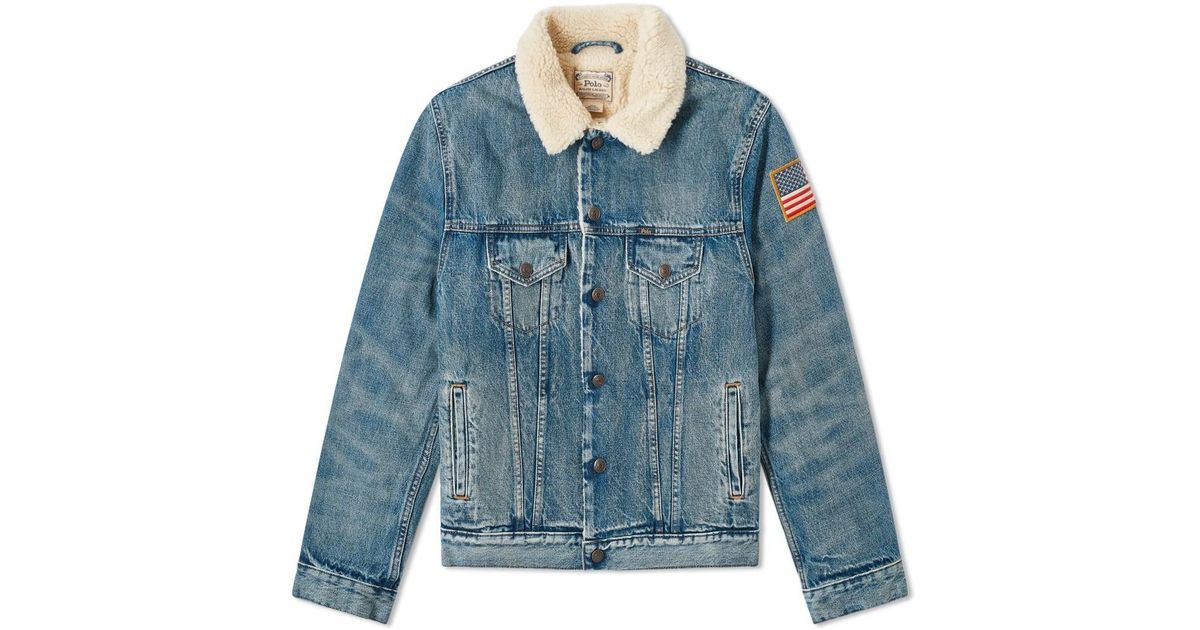 ralph lauren sherpa denim jacket